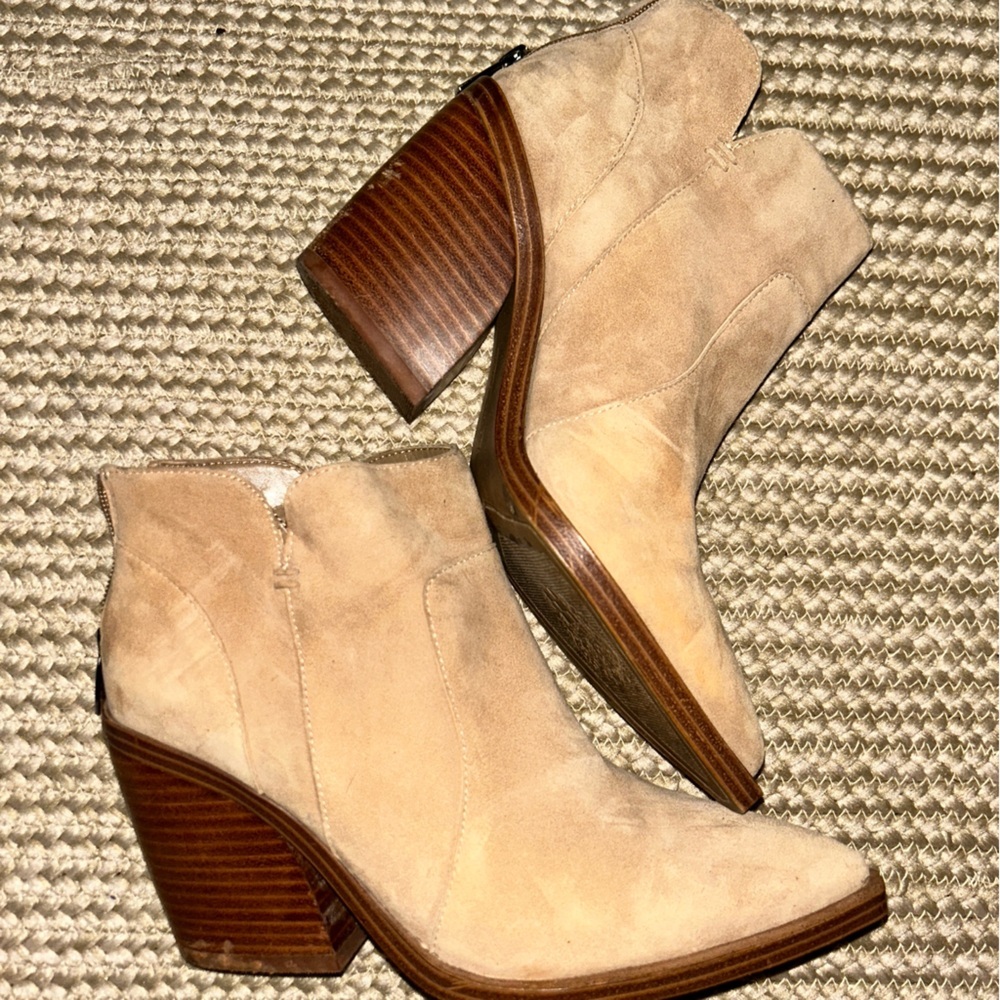 Vince Camuto Tan Suede Ankle Boots